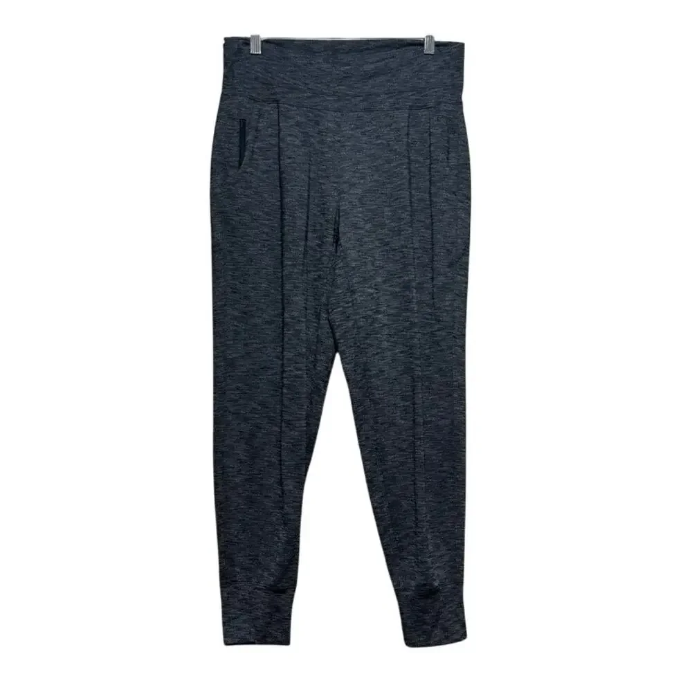 Athleta Venice High Rise Jogger Size Medium Heather Gray Stretch Zip Pockets - Picture 1 of 11